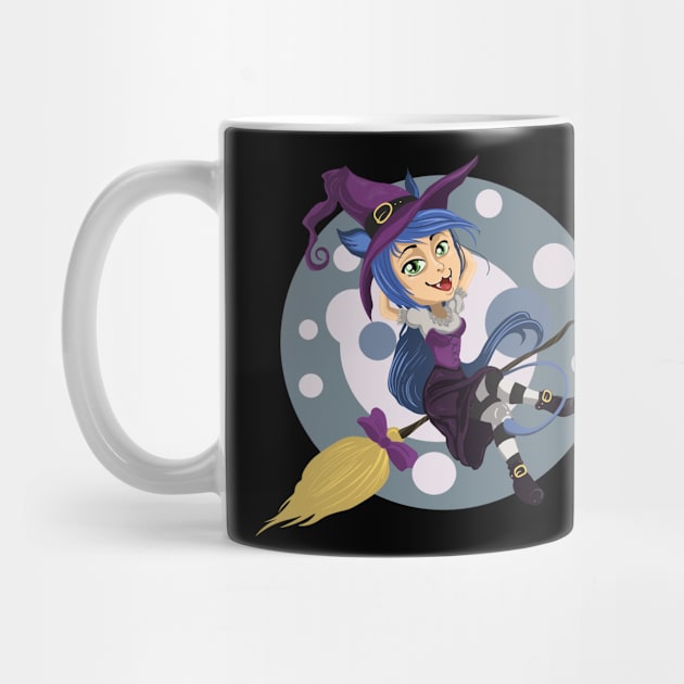 Halloween Scary Witch & Broom by holidaystore